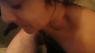 Beautiful chick satisfying oral to my thick man rod with molten ride on top