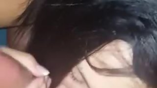 Super-fucking-hot black-haired plumbed and facialized pov after sucking hard-on