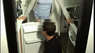 Brazilian lady seduces work man who came around to fix the kitchen fridge