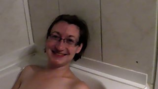 Bathing time bf wanted to film me having a good soak fumbling myself