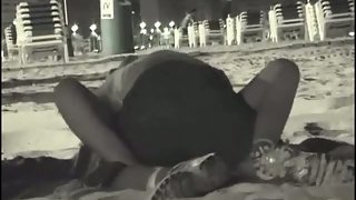 Housewife voyeur bang-out vid in public on the beach at night