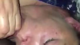 Deep gullet blowjob given by busty brunette