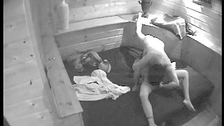 Hidden camera in sauna grabbing lovers getting amorous